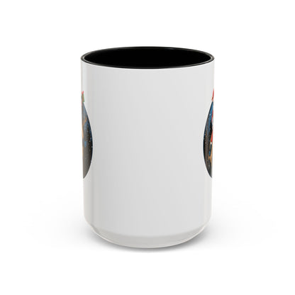 Accent Coffee Mug - Super kiddo riding a reindeer - [[{"value":"Wonderwear Kid"}]]