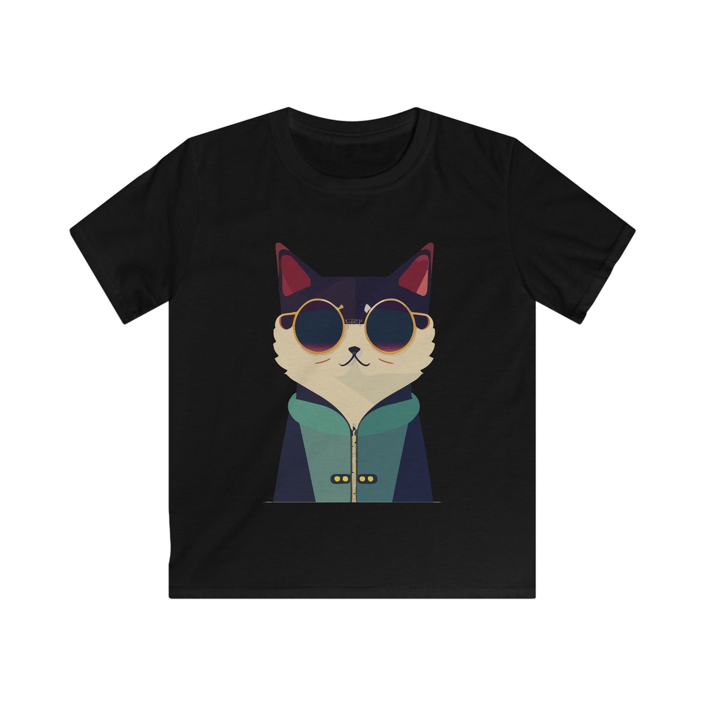 Kids Heavy Cotton Tee - Cool Cat ,Funny Cat Shirt
