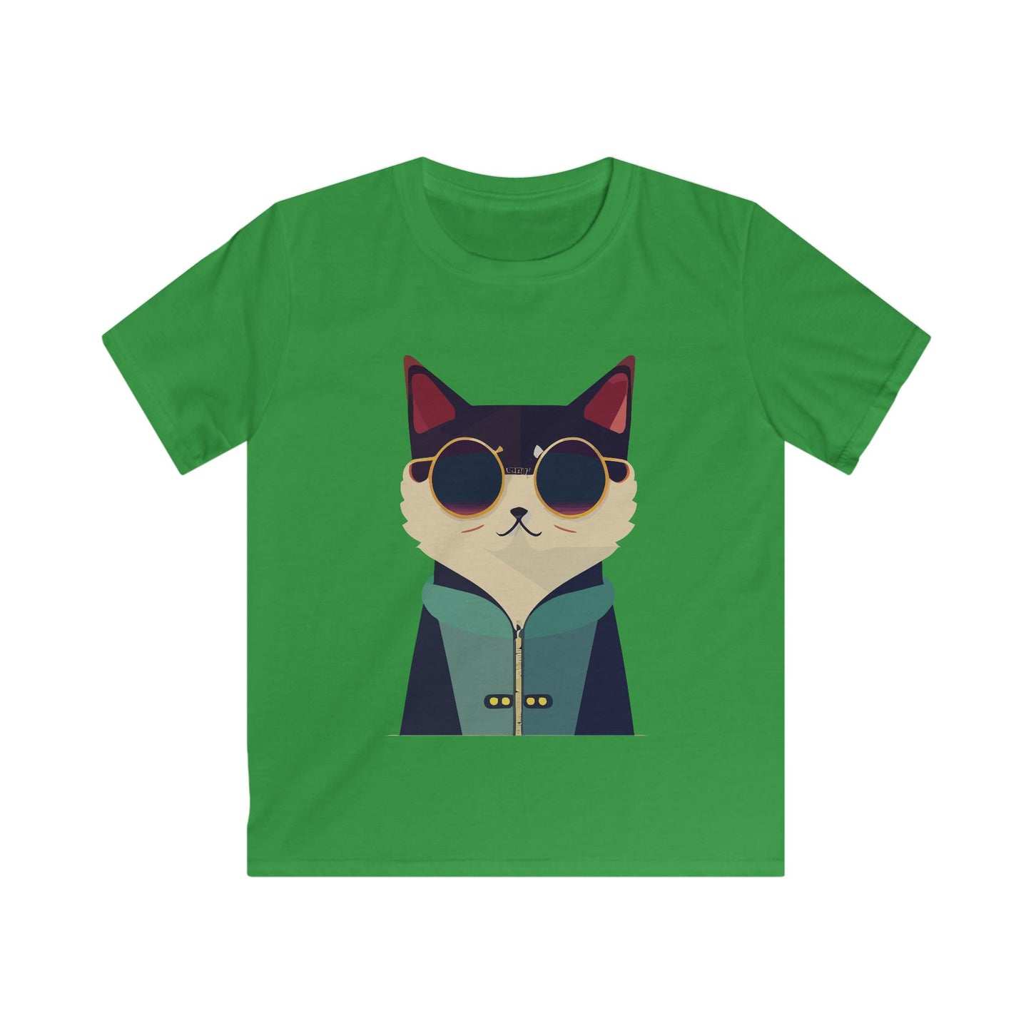 Kids Heavy Cotton Tee - Cool Cat ,Funny Cat Shirt