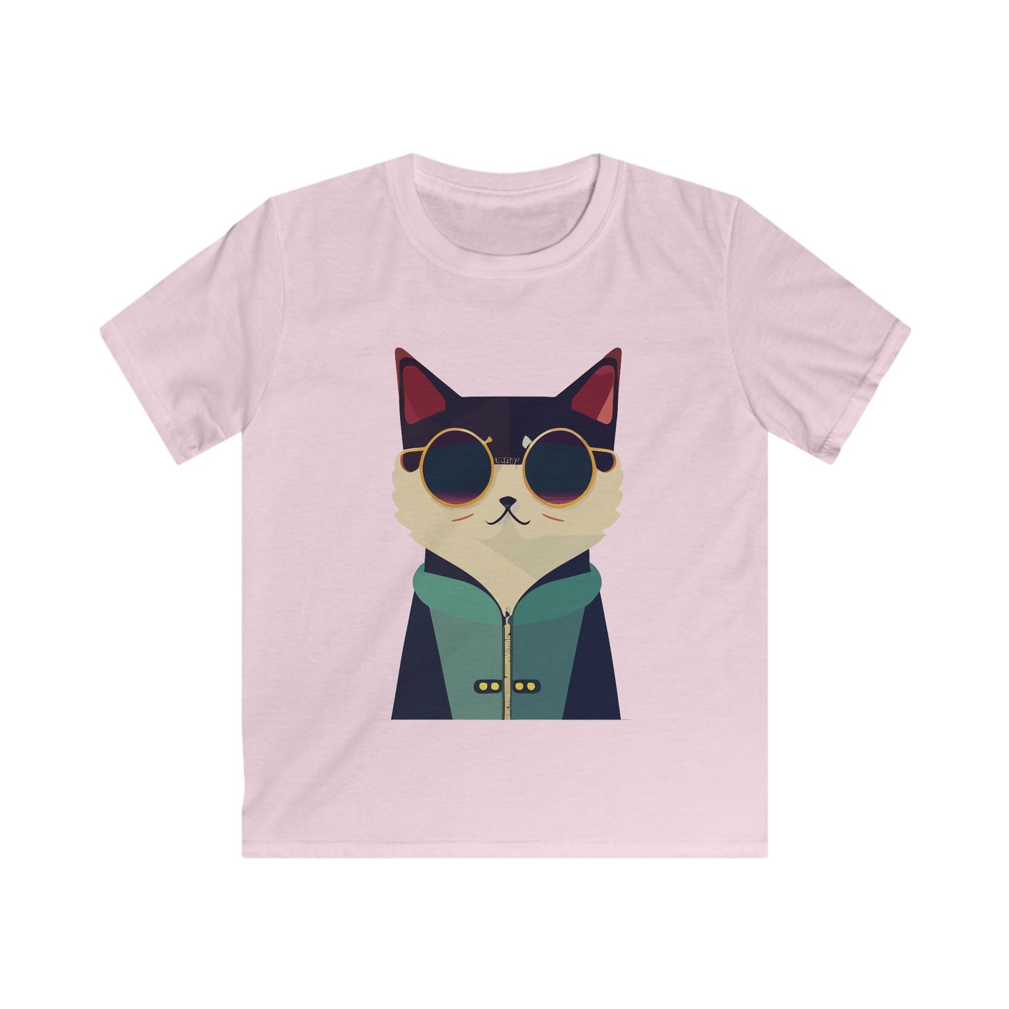 Kids Heavy Cotton Tee - Cool Cat ,Funny Cat Shirt