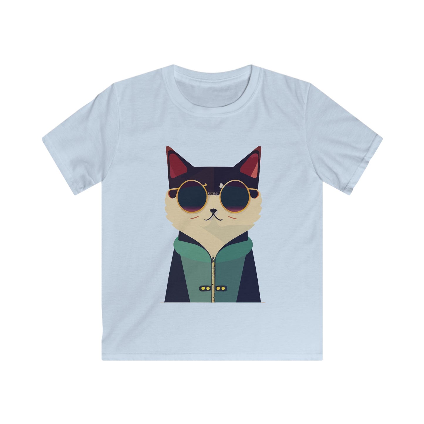 Kids Heavy Cotton Tee - Cool Cat ,Funny Cat Shirt