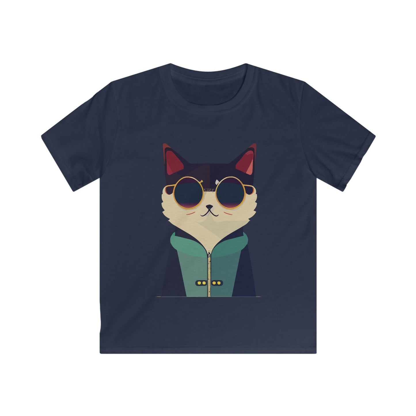 Kids Heavy Cotton Tee - Cool Cat ,Funny Cat Shirt