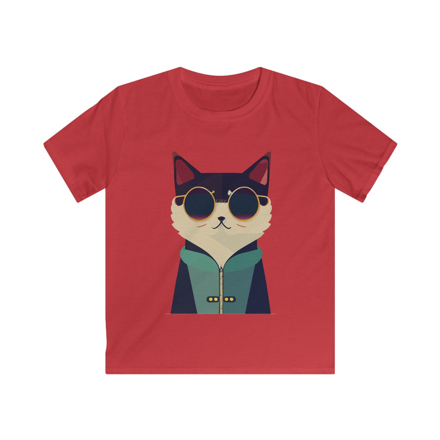 Kids Heavy Cotton Tee - Cool Cat ,Funny Cat Shirt