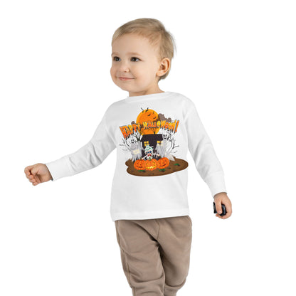 Toddler Long Sleeve Tee - Super kiddo with ghost - [[{"value":"Wonderwear Kid"}]]