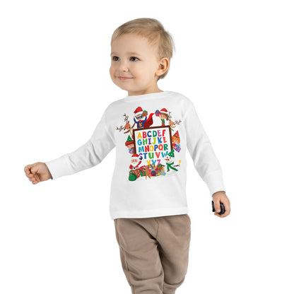 Toddler Long Sleeve Tee - Christmas alphabet with super kiddo - [[{"value":"Wonderwear Kid"}]]