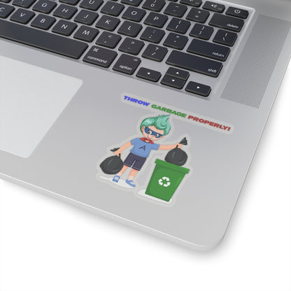 Kiss-Cut Stickers - Super kiddo taking trash out - [[{"value":"Wonderwear Kid"}]]