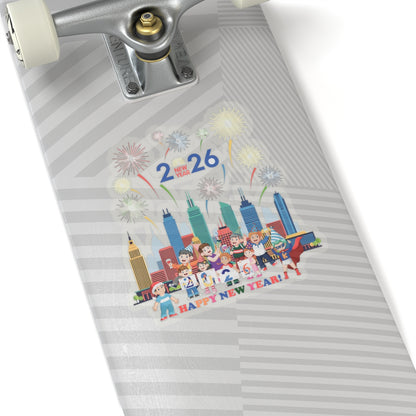 Kiss-Cut Stickers - Happy new year with fireworks - [[{"value":"Wonderwear Kid"}]]