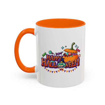 Accent Coffee Mug - Happy halloween banner Printify
