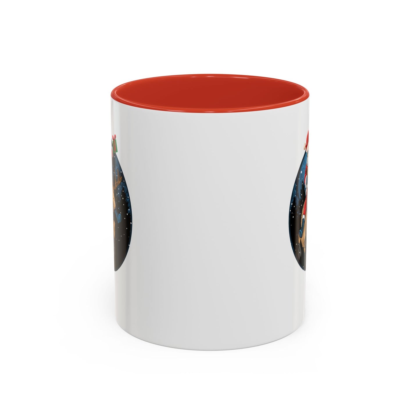 Accent Coffee Mug - Super kiddo riding a reindeer