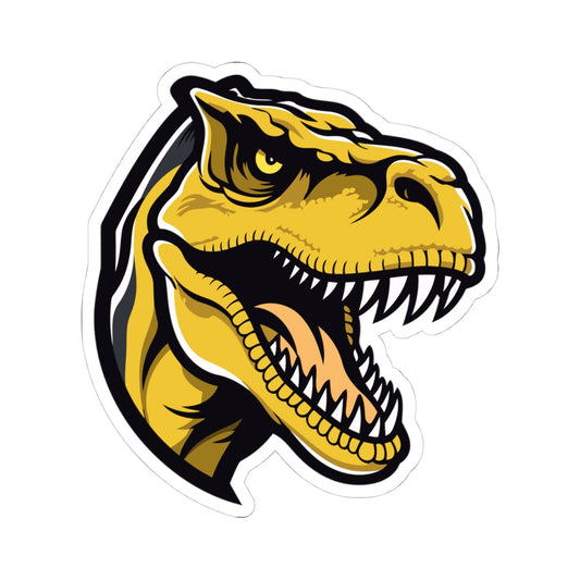 Kiss-Cut Vinyl Decals - Tyrannosaurus rex yellow Printify