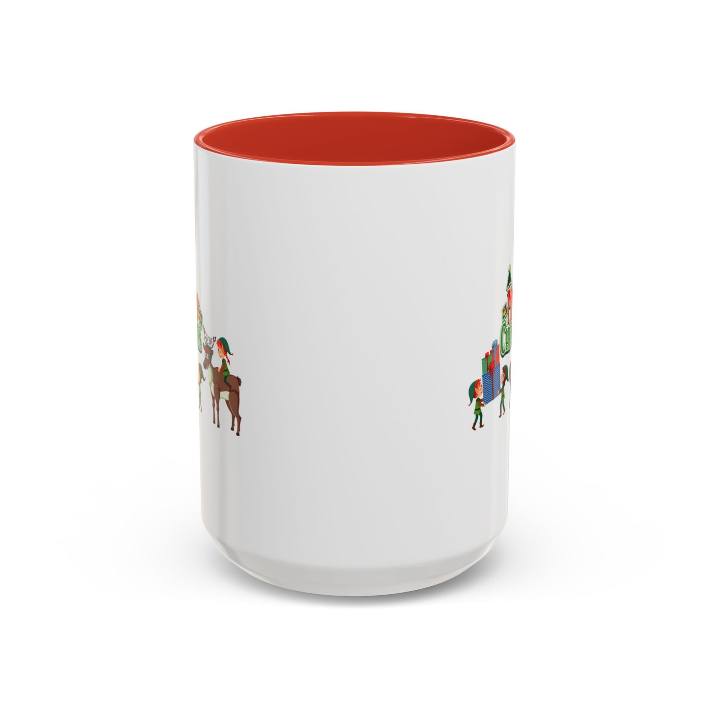Accent Coffee Mug - Merry christmas and reindeer