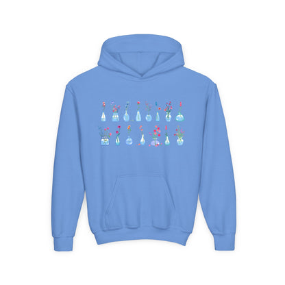 Youth Heavy Blend Hooded Sweatshirt - Set of flower vase Printify
