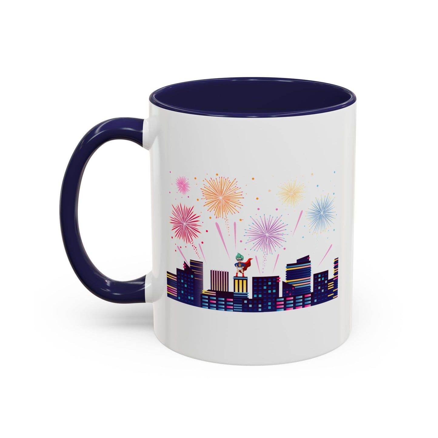 Accent Coffee Mug - Super kiddo with fireworks