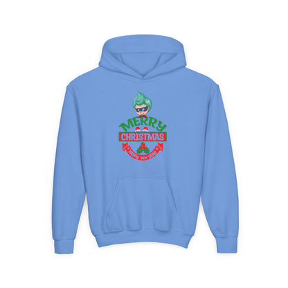 Youth Heavy Blend Hooded Sweatshirt - Merry chridtmas from super kiddo - [[{"value":"Wonderwear Kid"}]]