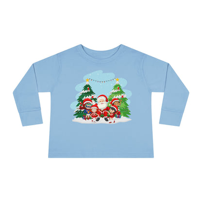 Toddler Long Sleeve Tee - Super kiddo with santa claus - [[{"value":"Wonderwear Kid"}]]