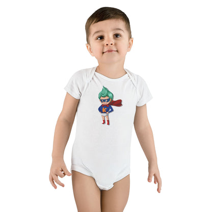 Baby Short Sleeve Onesie - Super Kid - [[{"value":"Wonderwear Kid"}]]