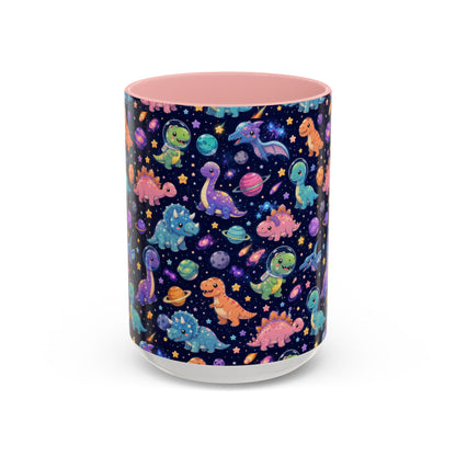 Accent Coffee Mug  (11/15 oz) - Cosmic dinosaurs