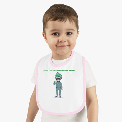Baby Bib - Super kiddo brushing teeth - [[{"value":"Wonderwear Kid"}]]