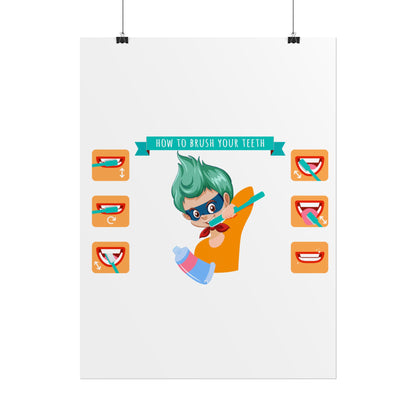 Rolled Posters - Super kiddo how to brush teeth - [[{"value":"Wonderwear Kid"}]]