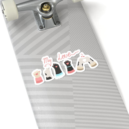 Kiss-Cut Vinyl Decals - Paw My love Printify