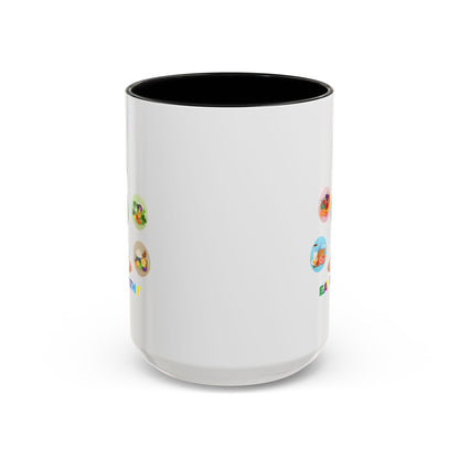 Accent Coffee Mug - Supper kiddo showing healthy food to eat - [[{"value":"Wonderwear Kid"}]]