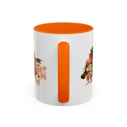 Accent Coffee Mug - Christmas with super kiddo pet friends without text - [[{"value":"Wonderwear Kid"}]]