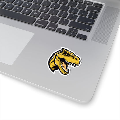 Kiss-Cut Vinyl Decals - Tyrannosaurus rex yellow Printify