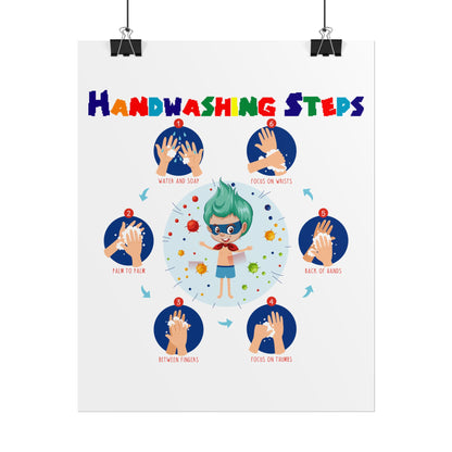 Rolled Posters - Super kiddo how to wash hand properly - [[{"value":"Wonderwear Kid"}]]