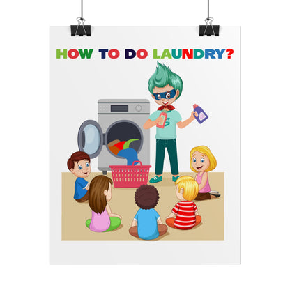 Rolled Posters - super kiddo teaching laundry - [[{"value":"Wonderwear Kid"}]]