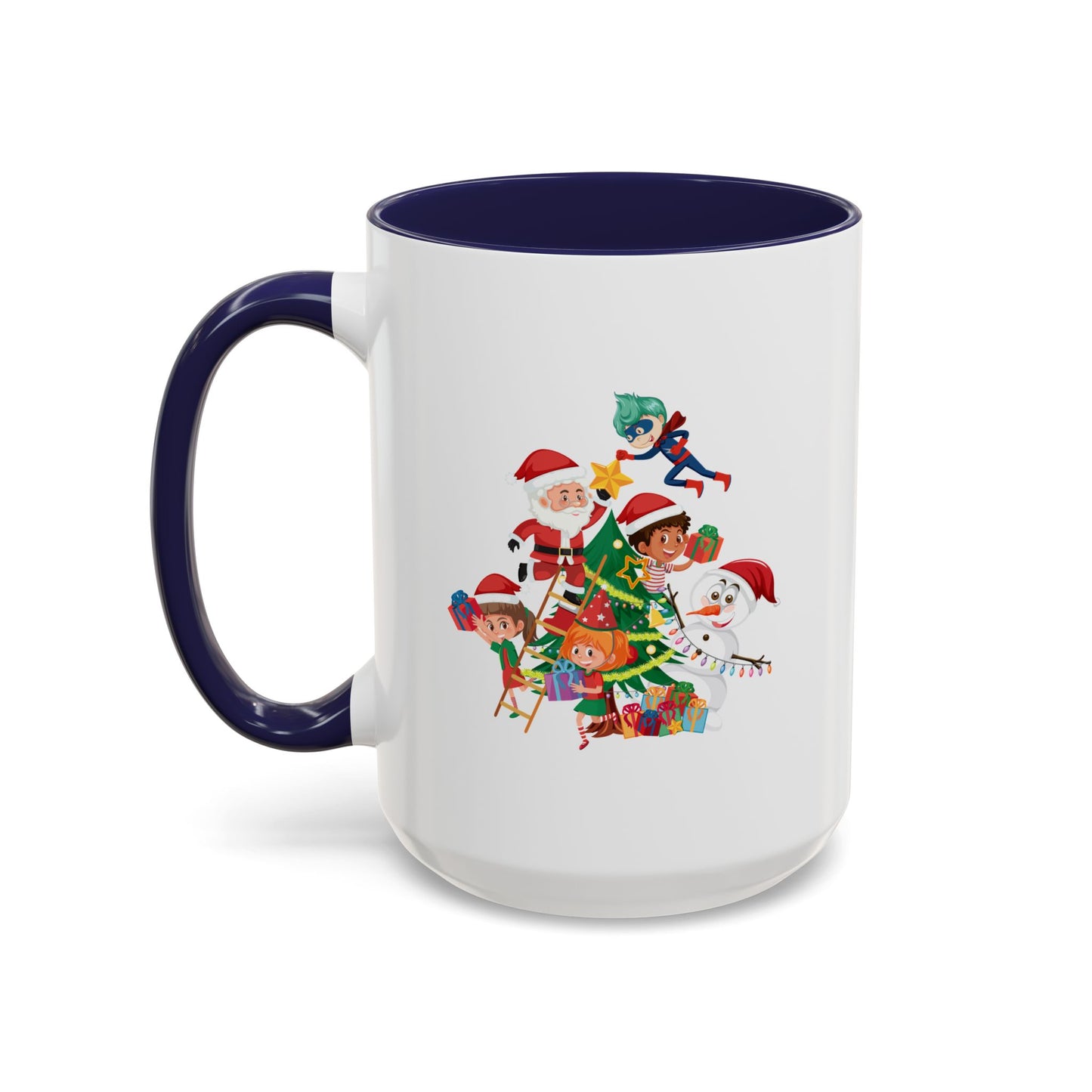 Accent Coffee Mug - Super kiddo making christmas tree