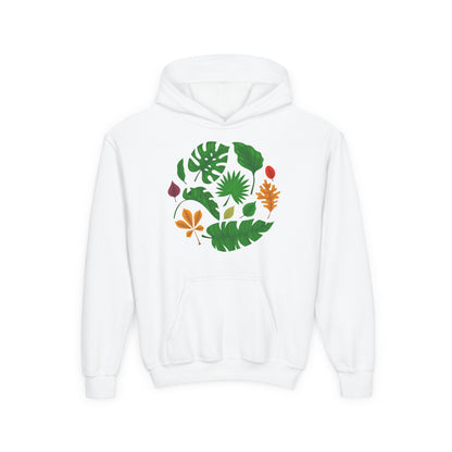 Youth Heavy Blend Hooded Sweatshirt - Beautiful leaves Printify