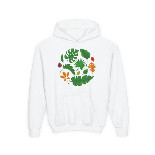 Youth Heavy Blend Hooded Sweatshirt - Beautiful leaves