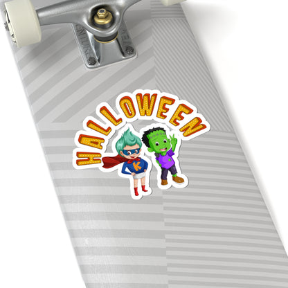 Kiss-Cut Stickers - Holloween with super kiddo Printify