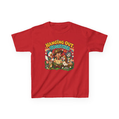 Kids Heavy Cotton™ Tee - Retro Friends Hanging Out Together
