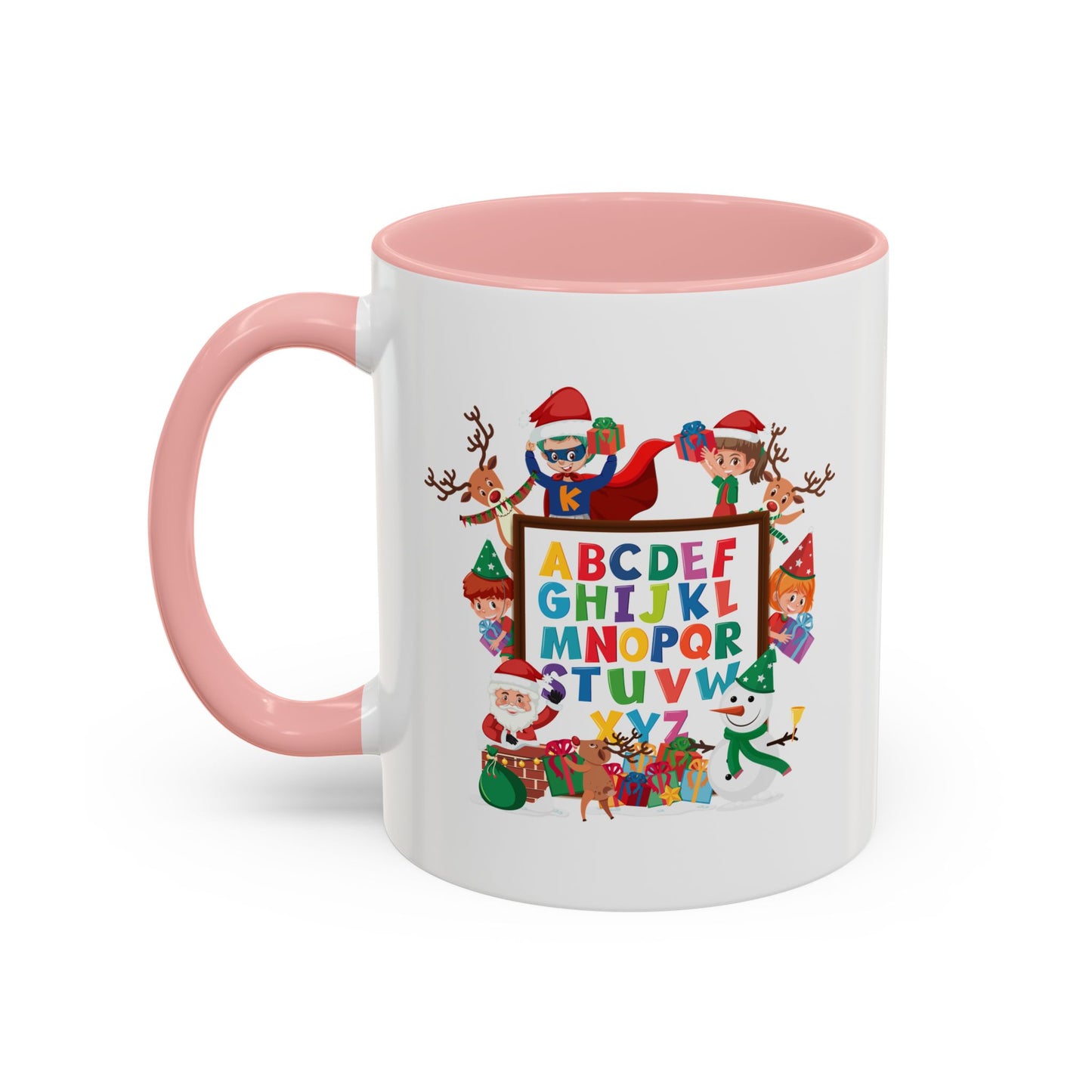Accent Coffee Mug - Christmas alphabet with super kiddo