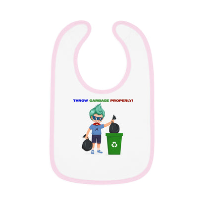 Baby Bib - Super kiddo taking trash out - [[{"value":"Wonderwear Kid"}]]