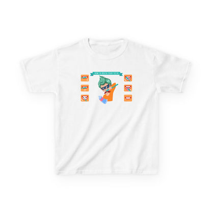 Kids Heavy Cotton™ Tee - Super kiddo how to brush teeth - [[{"value":"Wonderwear Kid"}]]