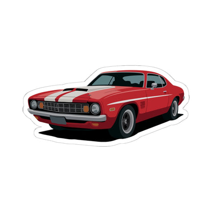 Kiss-Cut Vinyl Decals - Red muscle car Printify