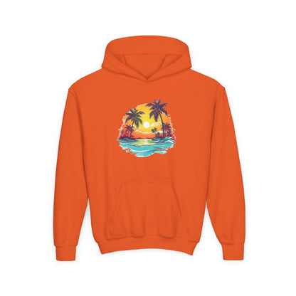 Youth Heavy Blend Hooded Sweatshirt - Summer tropical Printify