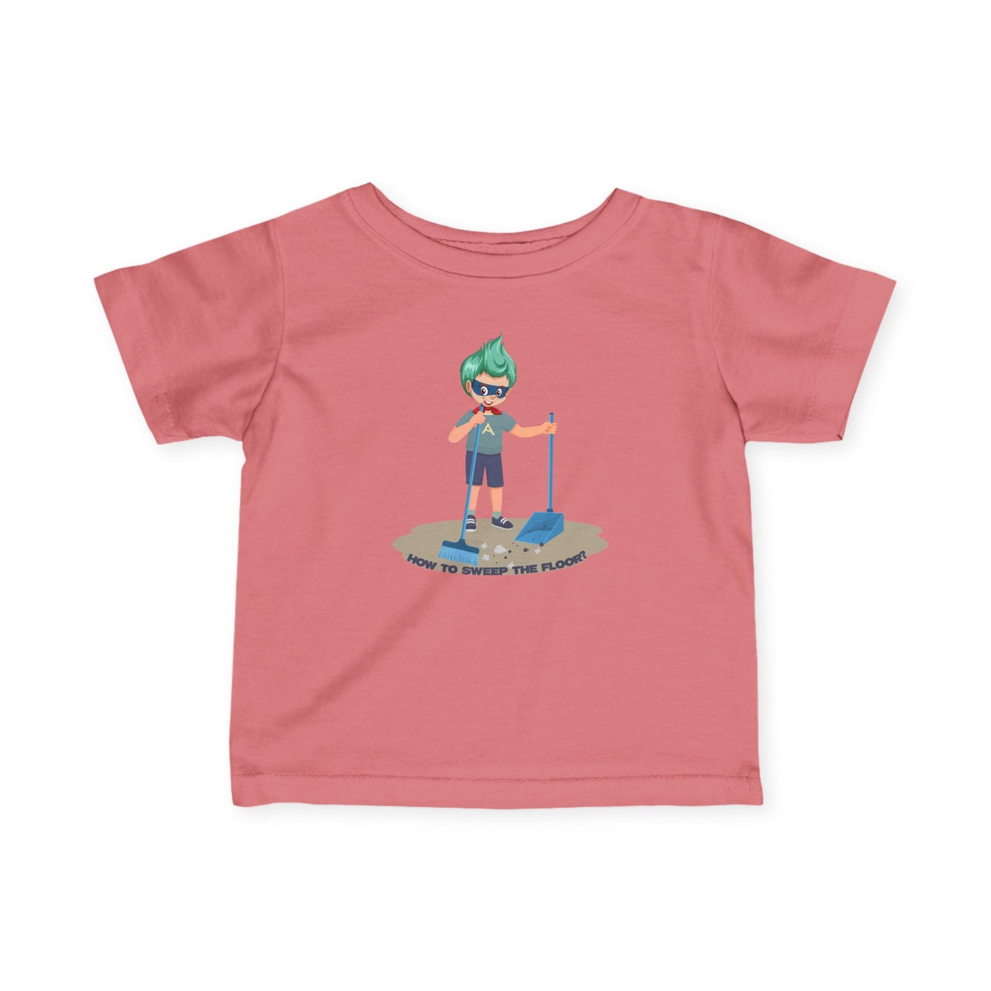 Infant Fine Jersey Tee - Super kiddo sweeping floor - [[{"value":"Wonderwear Kid"}]]