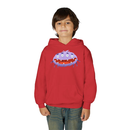 Youth Heavy Blend Hooded Sweatshirt - Purple monster Printify