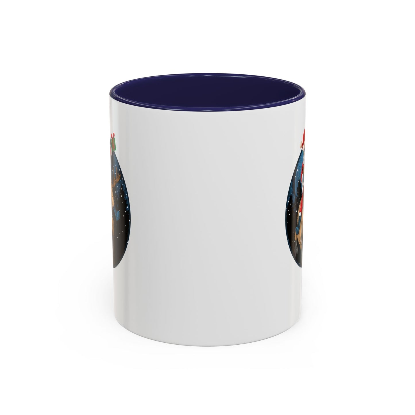 Accent Coffee Mug - Super kiddo riding a reindeer