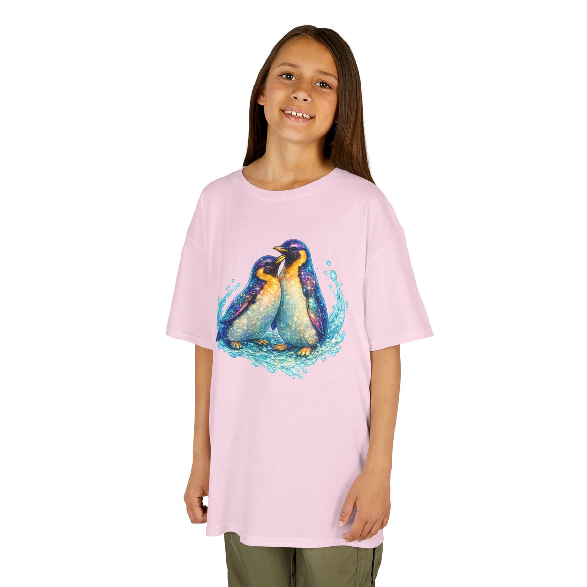 Kids Heavy Cotton™ Tee - Magical penguins in sparkling water