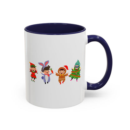 Accent Coffee Mug - Super kiddo in christmas tree attire - [[{"value":"Wonderwear Kid"}]]