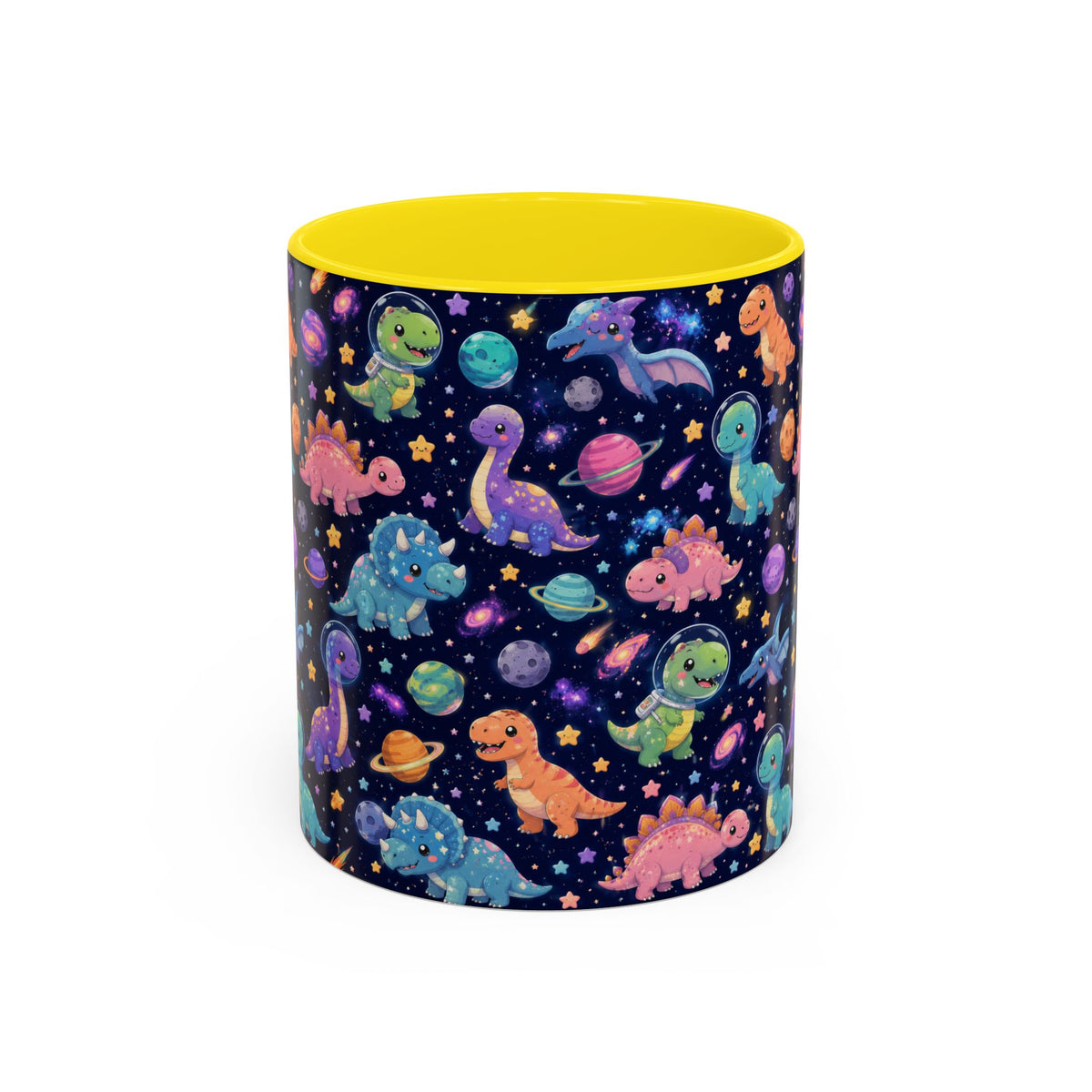 Accent Coffee Mug  (11/15 oz) - Cosmic dinosaurs