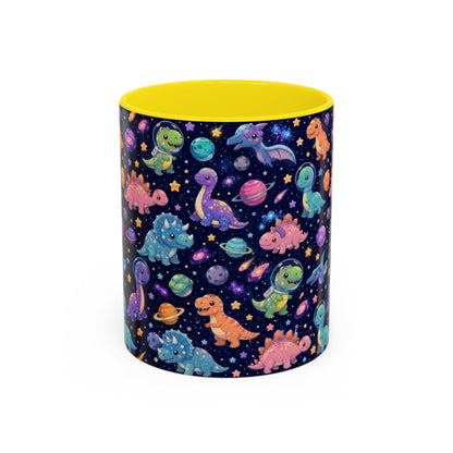 Accent Coffee Mug  (11/15 oz) - Cosmic dinosaurs