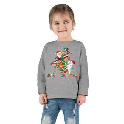 Toddler Long Sleeve Tee - Super kiddo making christmas tree with text - [[{"value":"Wonderwear Kid"}]]