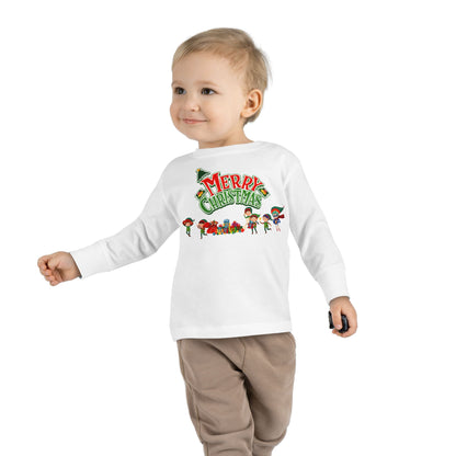 Toddler Long Sleeve Tee - Merry christmas from super friends - [[{"value":"Wonderwear Kid"}]]
