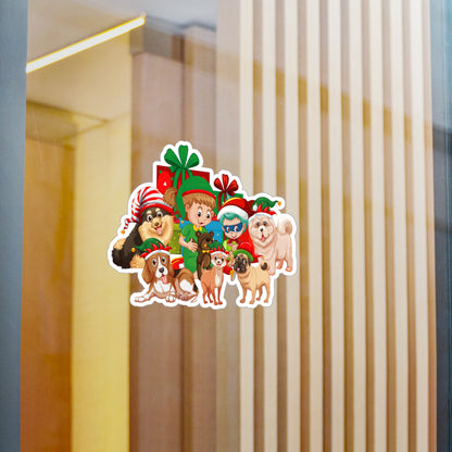 Christmas Kiss-Cut Vinyl Decals – Christmas with super kiddo pet friends without text - [[{"value":"Wonderwear Kid"}]]