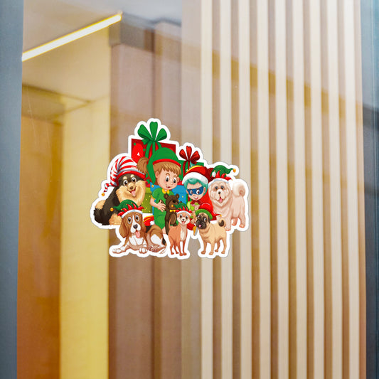 Christmas Kiss-Cut Vinyl Decals – Christmas with super kiddo pet friends without text - [[{"value":"Wonderwear Kid"}]]